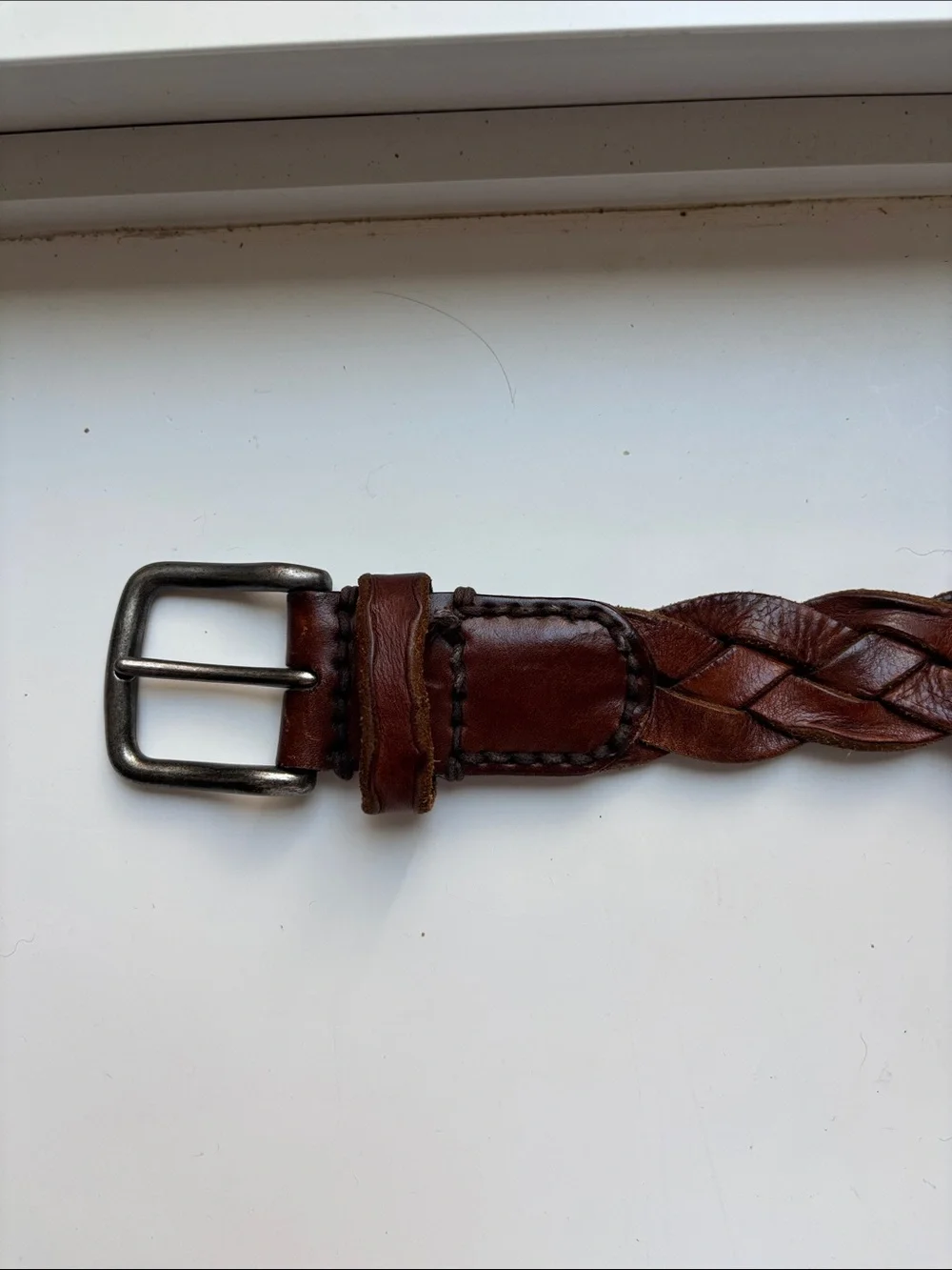 Abercrombie & Fitch Braided Leather Belt - Dark Brown